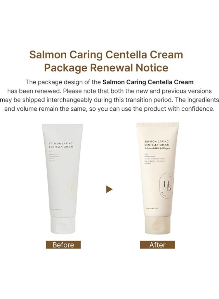 HEVEBLUE Salmon Caring Centella Cream 100ml – Barrier Repair & Soothing Moisturizing Cream for Sensitive Skin - Image 2